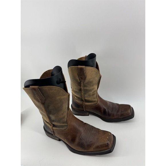 Ariat Men's Rambler Western Cowboy‎ Boots Brown Size 10D Square Toe - Picture 2 of 14